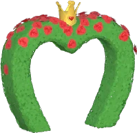Arco de Arbustos de Rosa em Coração