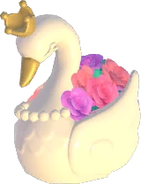 Adorno de cisne rosa nevada