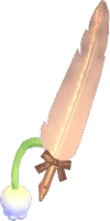 Arete de gancho de pluma de campanillas