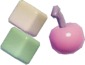 Aretes de cubitos de hielo con cerezas