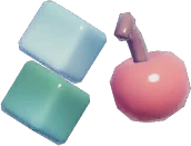 Aretes de cubitos de hielo con cerezas