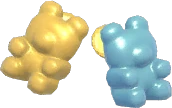 Aretes de caramelos contrastantes